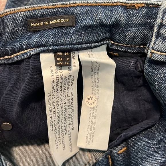 NWT Massimo Dutti High Rise Ankle Cropped Split Hem Medium Wash Jeans Size 2 - Picture 12 of 12
